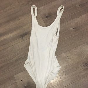 Urban Outfitters Low back unitard, white size sm.